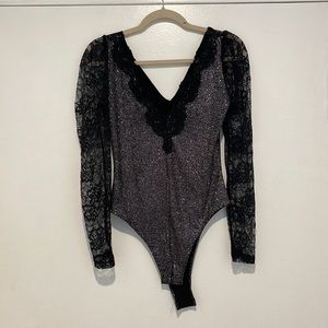 Zara Glitter & Lace Bodysuit